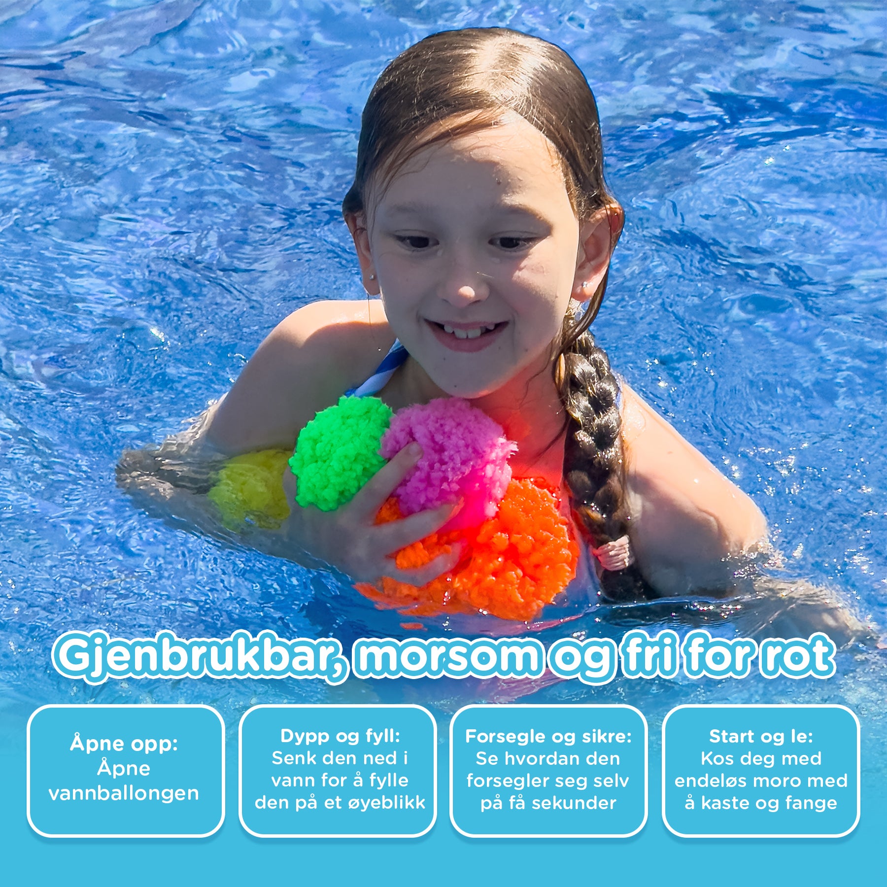 KiddoSpace Gjenbrukbare Vann-Skumballer (Kjøp 10 baller , få 30 gratis)